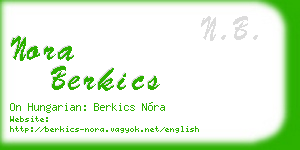 nora berkics business card